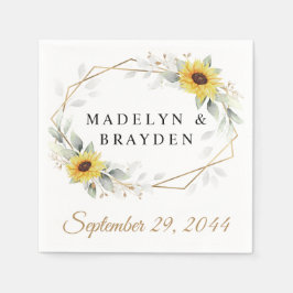 Guardanapo De Papel Casamento Geométrico Dourado do Elegante Rústico d