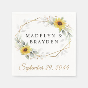 Guardanapo De Papel Casamento Geométrico Dourado do Elegante Rústico d