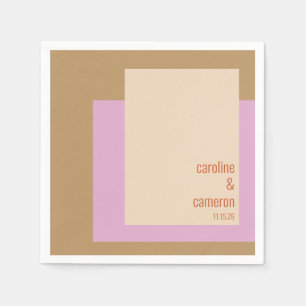 Guardanapo De Papel Casamento Geométrico Dourado Moderno Lilac