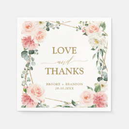 Guardanapo De Papel Casamento Geométrico Dourado Rosa Esbranquiçado