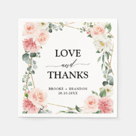 Guardanapo De Papel Casamento Geométrico Dourado Rosa Esbranquiçado