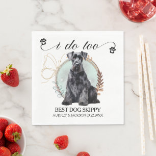 Guardanapo De Papel Casamento Giant Schnauzer Napkin com Foto de Cão