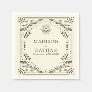 Guardanapo De Papel Casamento Gótico de Cartão de Tarot Olive