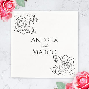 Guardanapo De Papel Casamento Gótico De Rosa Negra E Branca