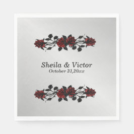 Guardanapo De Papel Casamento Gótico de Rosa vermelha Gótica Gates