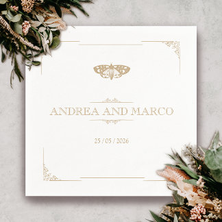 Guardanapo De Papel Casamento Gótico Elegante da Moth Vitoriana