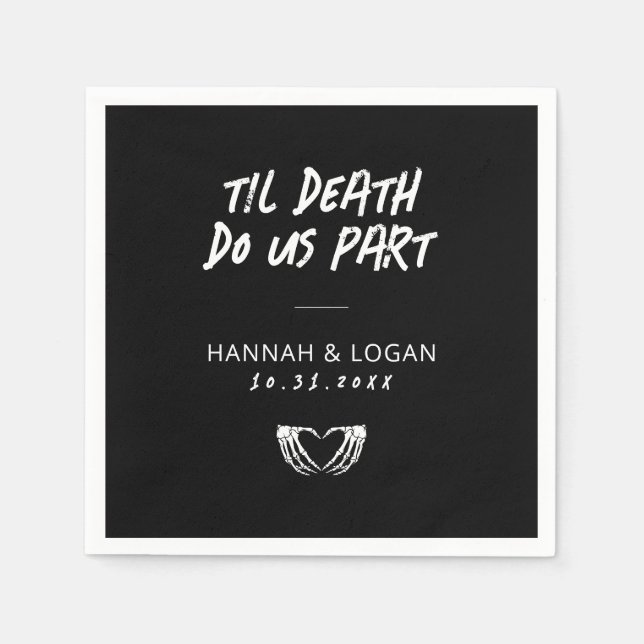 Guardanapo De Papel Casamento Gótico Napkins, Casamento de Halloween N (Frente)