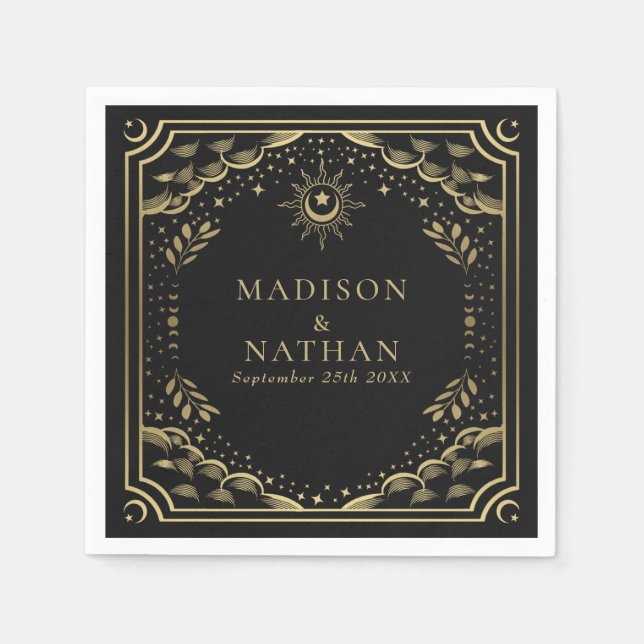 Guardanapo De Papel Casamento Gótico Tarot Card (Frente)