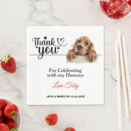 Guardanapo De Papel Casamento Inglês Cocker Spaniel Obrigado