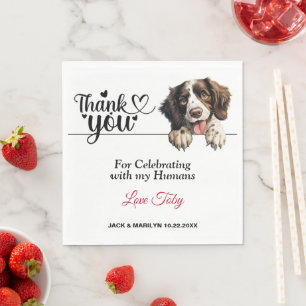 Guardanapo De Papel Casamento Inglês Springer Spaniel Obrigado