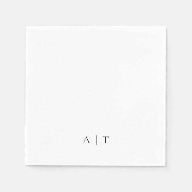 Guardanapo De Papel Casamento inicial de Casais monogramas mínimo (Frente)