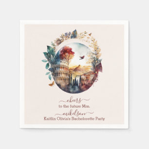 Guardanapo De Papel Casamento Italiano Destino Aquarela Caprichosa