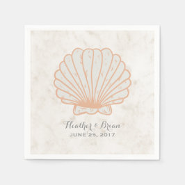 Guardanapo De Papel Casamento Laranja Rustic Seashell