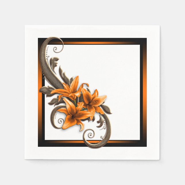 Guardanapo De Papel Casamento Lírio Tigre (Frente)