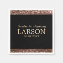 Casamento Luminoso Dourado Elegante Rosa Napkin