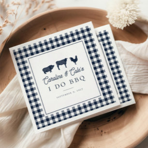 Guardanapo De Papel Casamento marinho Blue Rustic Country "I Do CHURRA