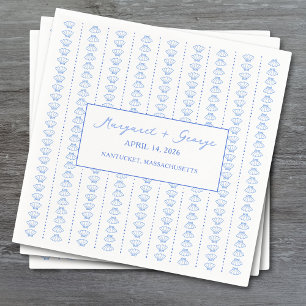Guardanapo De Papel Casamento Marítimo Náutico da Marcha Azul Elegante