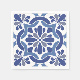 Guardanapo De Papel Casamento Mediterrâneo Costeiro Azul e Branco