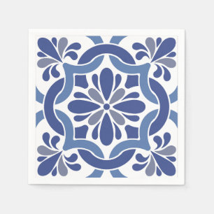 Guardanapo De Papel Casamento Mediterrâneo Costeiro Azul e Branco