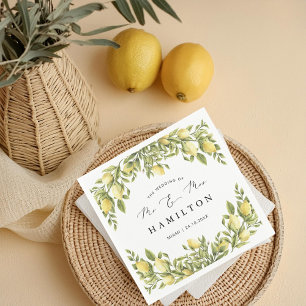 Guardanapo De Papel Casamento mediterrânico com Lemon amalfi