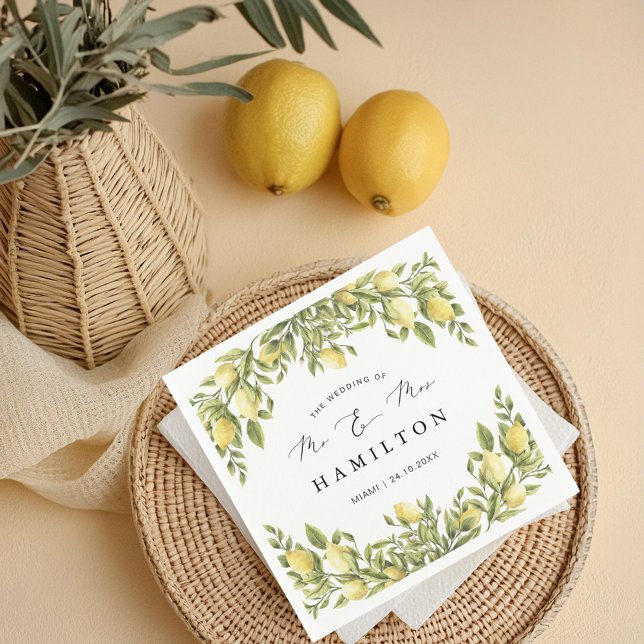 Guardanapo De Papel Casamento mediterrânico com Lemon amalfi (Criador carregado)