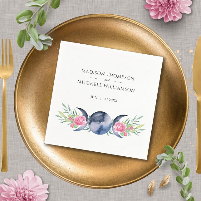 Guardanapo De Papel Casamento Metafísico Floral de Rosas Rosa de Fase  (Criador carregado)