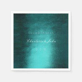 Guardanapo De Papel Casamento Metálico Mínimo Verde Tropical