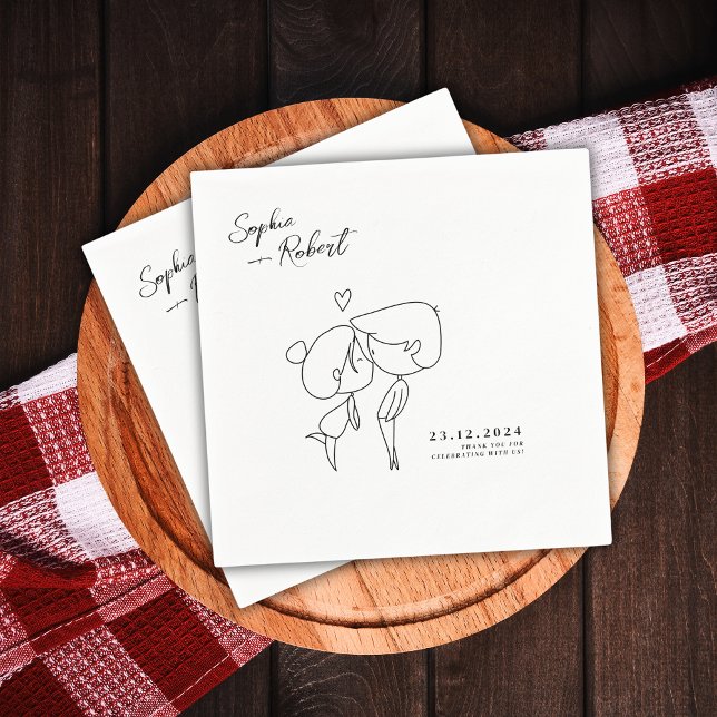 Guardanapo De Papel Casamento Minimalista Branco Super Bonito (Criador carregado)