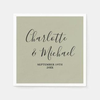 Guardanapo De Papel Casamento Minimalista Cinza Cimento Script