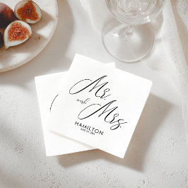 Guardanapo De Papel Casamento Minimalista com Letra Mr e Mrs