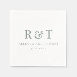 Guardanapo De Papel Casamento Minimalista com Monograma Moderno