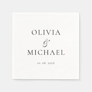 Guardanapo De Papel Casamento Minimalista de Script Mínimo