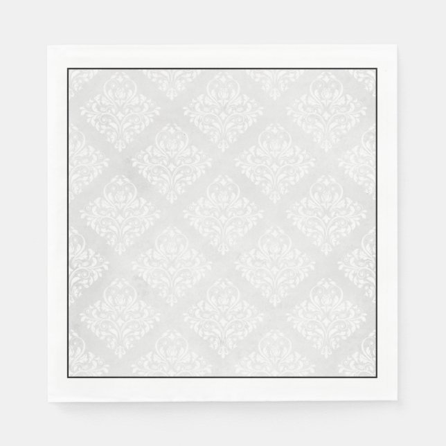 Guardanapo De Papel Casamento Minimalista do Elegant Damask (Frente)