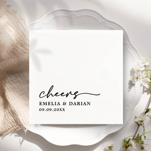 Guardanapo De Papel Casamento Minimalista Do Elegante Moderno Cheers S
