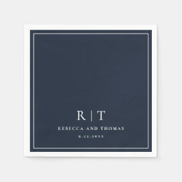 Guardanapo De Papel Casamento minimalista do monograma moderno