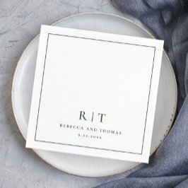 Guardanapo De Papel Casamento minimalista do monograma moderno