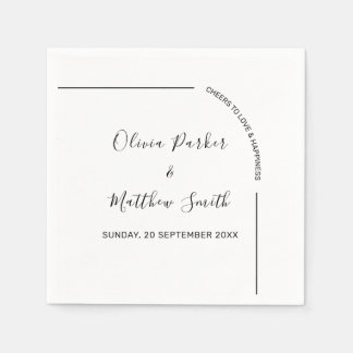 Guardanapo De Papel Casamento Minimalista Elegante