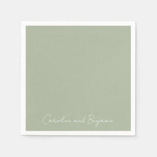 Guardanapo De Papel Casamento Minimalista Elegante Personalizado Jade