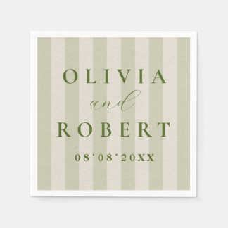 Guardanapo De Papel Casamento Minimalista em Listras Verticais Verde S