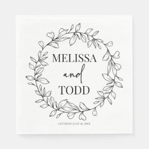 Guardanapo De Papel Casamento Minimalista Minimalista de Branch e Leaf