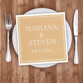 Guardanapo De Papel Casamento Minimalista Moderno Amarelo