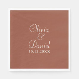 Guardanapo De Papel Casamento Minimalista Moderno de Terracota