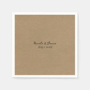 Guardanapo De Papel Casamento Minimalista Moderno Kraft Marrom