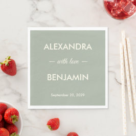 Guardanapo De Papel Casamento Minimalista Moderno | Sage Verde Atempor