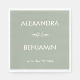 Guardanapo De Papel Casamento Minimalista Moderno | Sage Verde Atempor