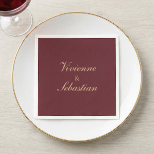 Guardanapo De Papel Casamento Minimalista Moderno Simples Script Borgo