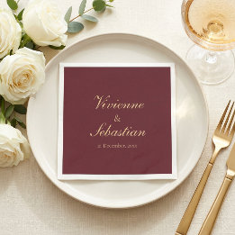 Guardanapo De Papel Casamento Minimalista Moderno Simples Script Borgo