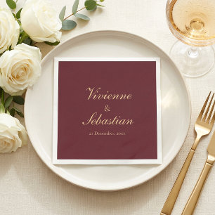 Guardanapo De Papel Casamento Minimalista Moderno Simples Script Borgo