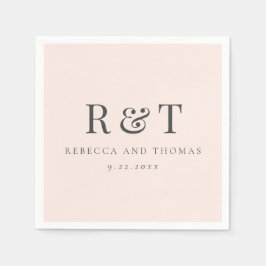 Guardanapo De Papel Casamento Minimalista Monograma Moderno