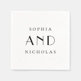 Guardanapo De Papel Casamento Minimalista Preto e Branco | Simples e L